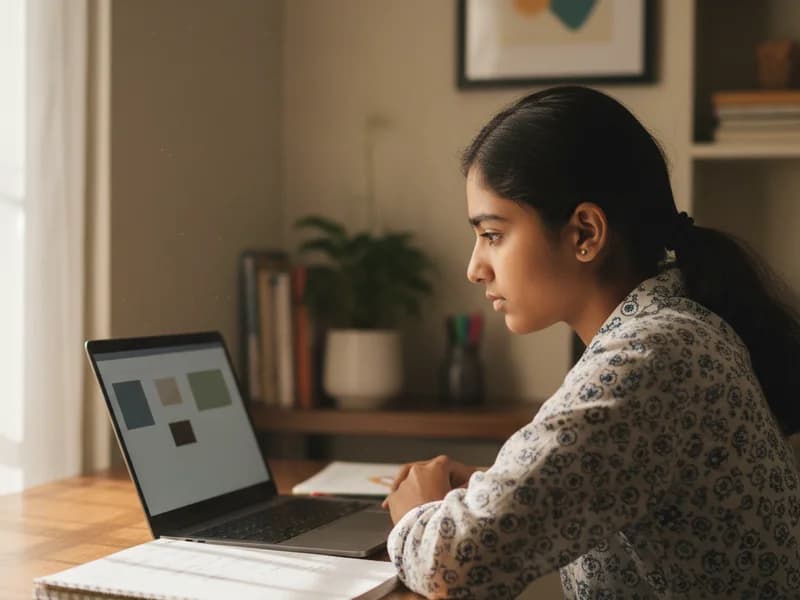 Student reviewing graded CBSE worksheet feedback on screen