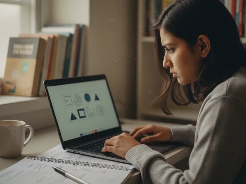 Student solving uploaded custom test questions on laptop with timer
