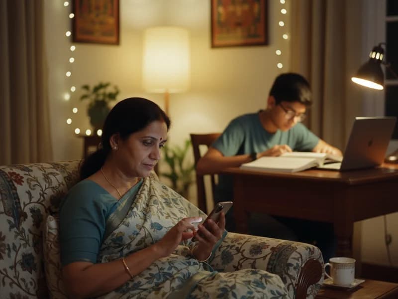 Parent receiving notification that child completed homework helper session