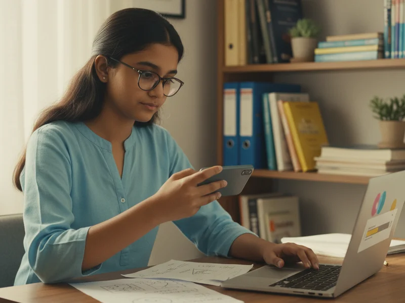 Student uploading institute test PDF for custom graded practice on laptop