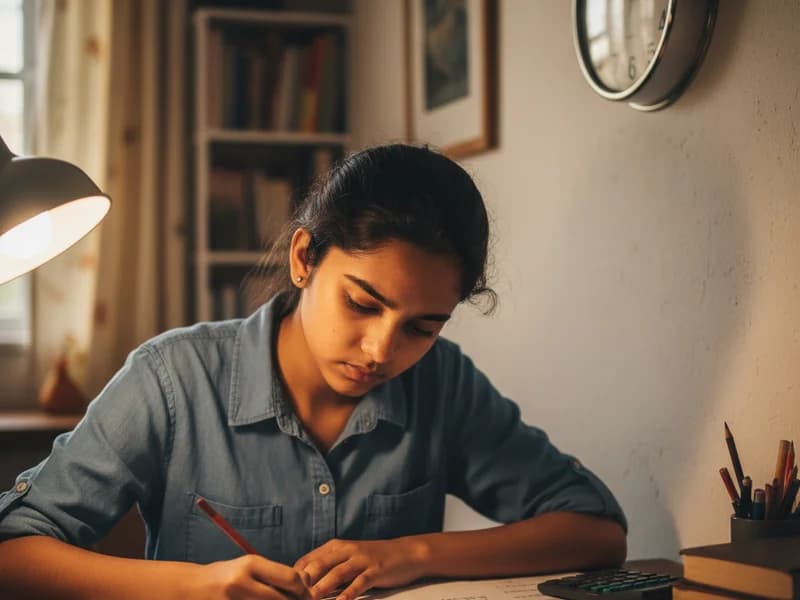 Student reviewing weak topic list from graded dashboard on laptop